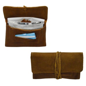 Tabaktasche/Drehertasche Wildleder braun