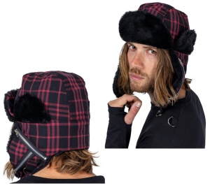 Wintermütze mit Ohrenklappe tartan