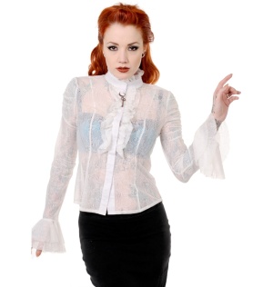 Gothic Key Lace Bluse Rüschenbluse Banned