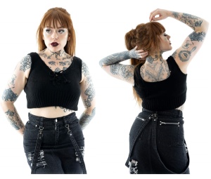 Ärmelloses kurzes Stricktop