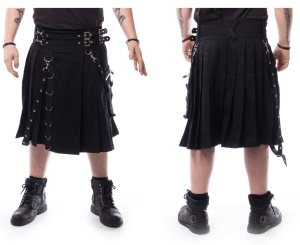 rockiger Kilt im Gothicstil Chemical Black