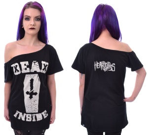 Schulterfreies T-Shirt Dead Inside Heartless