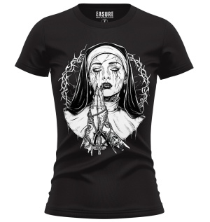 Easure Damen T-Shirt Demon NUN