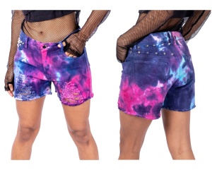 Damen Short mit Nieten Batik