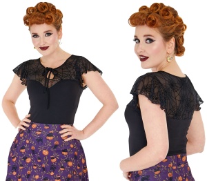 T-Shirt mit Spinnennetzmuster