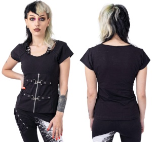 T-Shirt mit Corsage Chemical Black