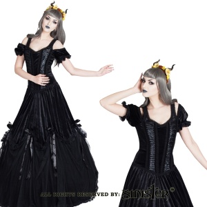 Edles Gothic Kleid lang Sinister