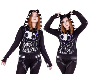 Kapuzenjacke Skeleton Cat Kapuzenjacke Skeleton Cat