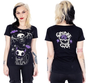 T-Shirt Skelly Cat Cupcake Cult