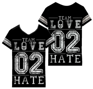 Damen T-Shirt Team Love to Hate varsity Heartless