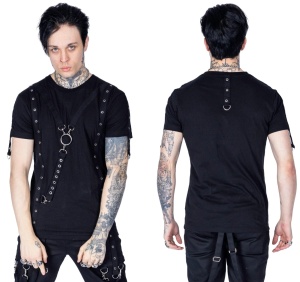 Gothic T-Shirt mit Lochnieten