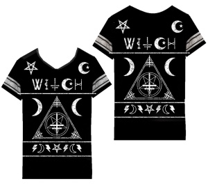Damen T-Shirt Witch Varsity Heartless