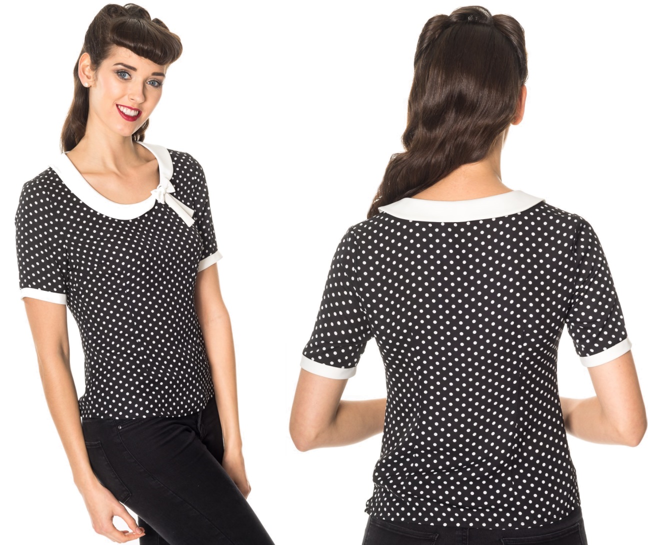 Damen T-Shirt Polkadot im Stil der 50/60iger Jahre Banned