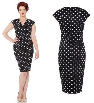 Kensington Kleid gepunktet Pencil Dress Voodoo Vixen