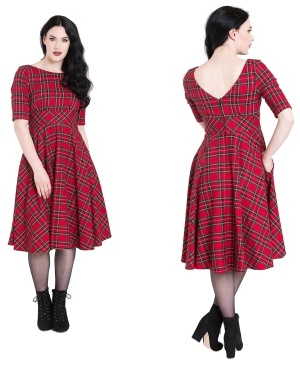 Irvine Dress Rockn Roll Kleid tartan Kleid Hellbunny