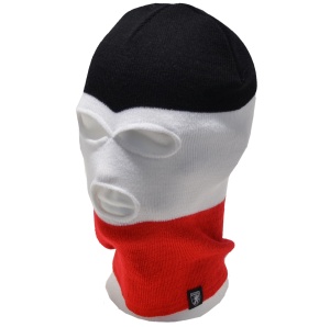 PG Wear Balaclava Sturmhaube 3-Loch schwarz weiß rot gestreift