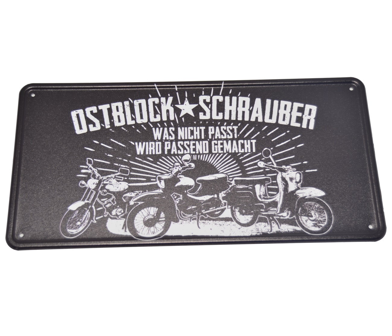 Aluminium Blechschild Ostblock Schrauber