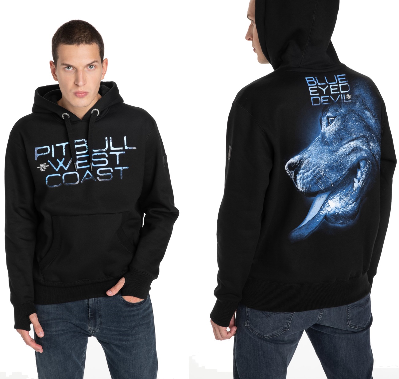 Pit Bull West Coast Kapuzensweatshirt Blue Eyed Devil B.E.D. X