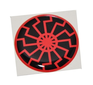 Aufkleber Schwarze Sonne rund/klein schwarz/rot