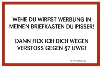 Aufkleber Werbung Briefkasten