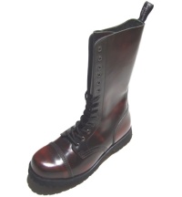Boots & Braces 14 Loch Stiefel mit Stahlkappe in bordo
