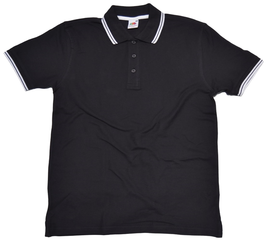 Poloshirt mit weißen Kontraststreifen